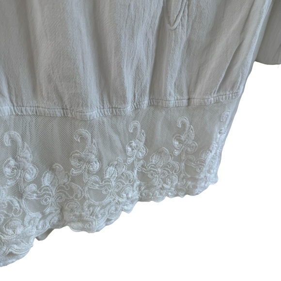 Getty Zueger 100% Cotton White Embroidered Lace Detail Tunic - Picture 4 of 11